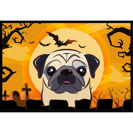Jensendistributionservices Halloween Fawn Pug Indoor & Outdoor Mat, 18 x 27 in. MI2556787